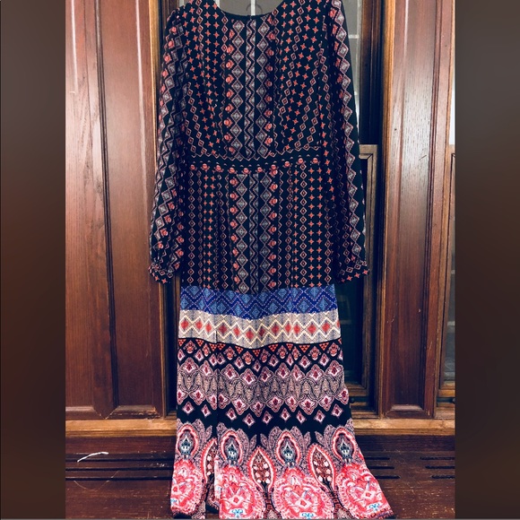 NEW Forever 21 Maxi Black Printed Dress - Picture 3 of 3